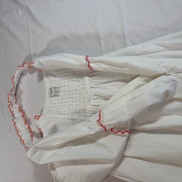 J Crew women’s white midi sundress. Size 6. Cottagecore Whimsical Cotton ruffles - Picture 8 of 10